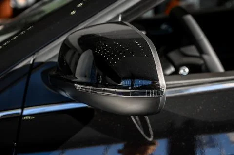 A car side mirror in a close up Foto stock