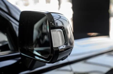 A car side mirror in a close up Stock Photos