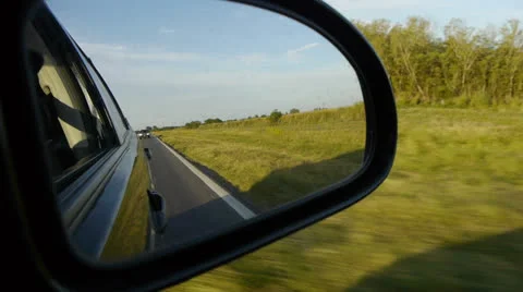 Car Side Mirror. Driving on the freeway. Video stock 23445685