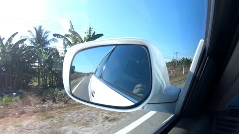 Car Side Mirror Driving On The road Stock Footage 106865668