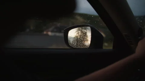 Car side mirror during rain Stock-Footage 270147495