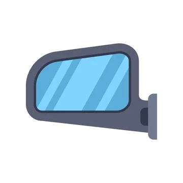 Car side mirror flat vector cartoon icon design Illustrazione stock