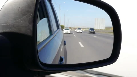 Car side mirror in motion. Stock Footage 143601552