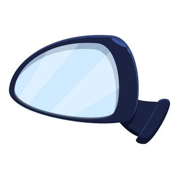 Car side mirror reflecting empty road ahead Stock Illustration