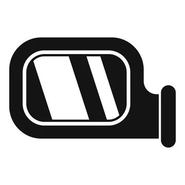 Car side mirror reflecting light stripes simple icon Stock Illustration
