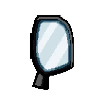Car side mirror reflecting view behind vehicle Stock Illustration