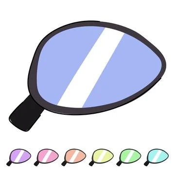 Car side mirror showing reflection safety concept graphic イラスト素材