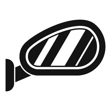 Car side mirror vector black and white icon Stock Illustration