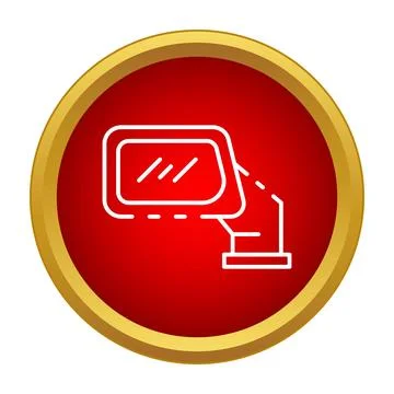 Car side mirror vector icon in gold frame Stock Illustration