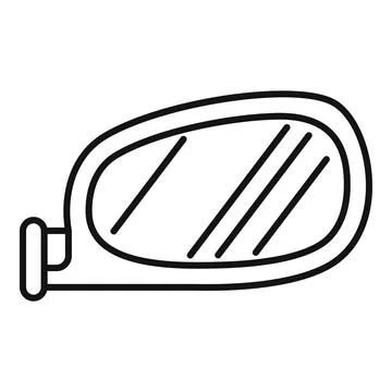 Car side mirror vector outline icon illustration Stock Illustration