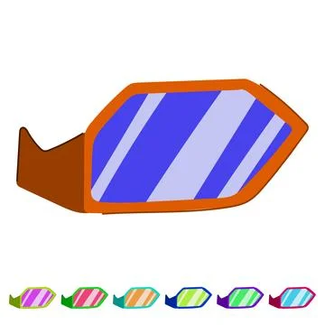 Car side mirror vector of vehicle part graphic Stock Illustration