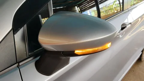 Car side mirrors that open and close automatically Stock Footage 304072802