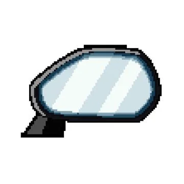 Car side view mirror drawing showing road safety Stock Illustration