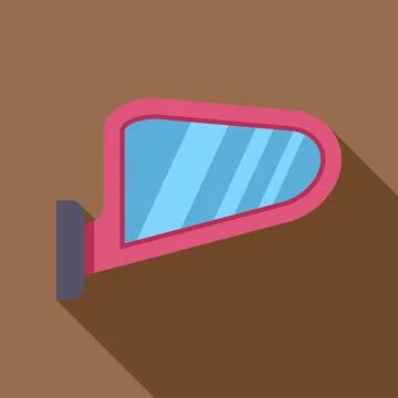 Car side view mirror flat design illustration Stock Illustration