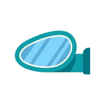 Car side view mirror reflecting safety and driving concept Stock Illustration