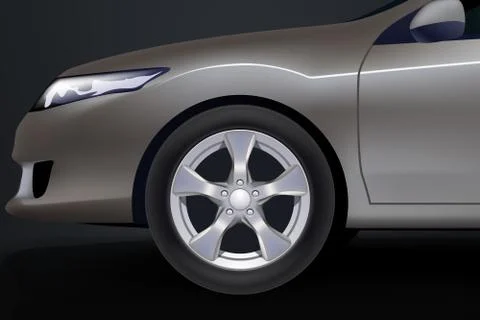 Car side wheel Stock Illustration