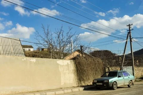 Car at the sidewalk. 库存照片
