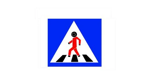 Car sign - pedestrian path Stock Illustration