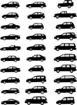 Car silhouettes Stock Illustration