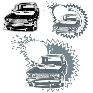 Car silhouettes set Stock Illustration