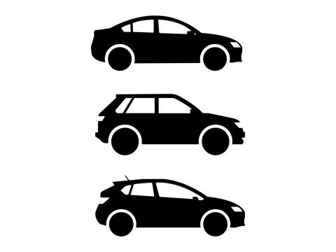 Car silhouettes set vector illustration Stock Illustration
