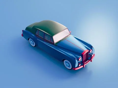 Car simple background 3d studioshot, Not gen Ai Stock Illustration
