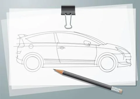 Car sketch Stock Illustration