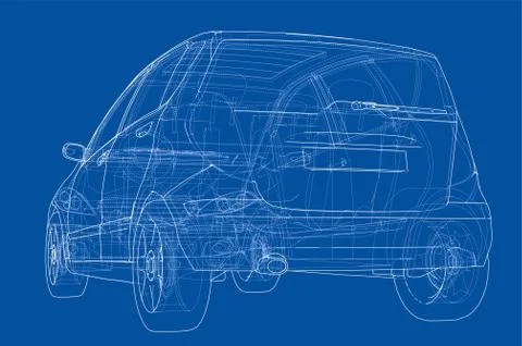 Car sketch. Vector 库存插图