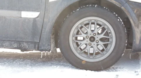 Car slipping on the snow 2 Stock Footage 45708943