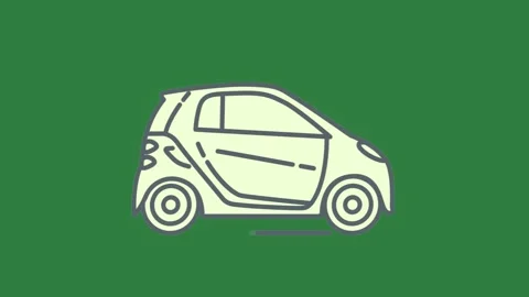 Car small isolated on green screen background Stock Footage 336955356