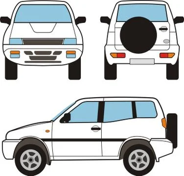 Car - small offroad, vector shapes Stock Illustration