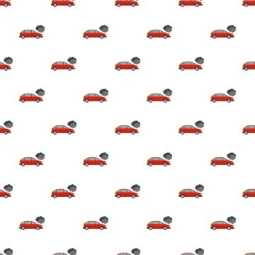 Car in smoke pattern seamless vector Stock Illustration