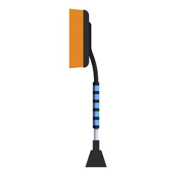 Car snow brush with scraper removing ice from windshield Illustration