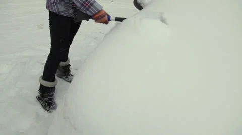 Car in snow Stock Footage 23260728