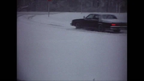Car In Snow Stock Footage 135188661