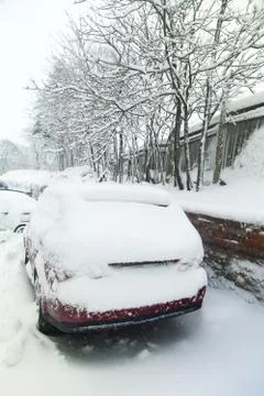 The car in snow Stock Photos