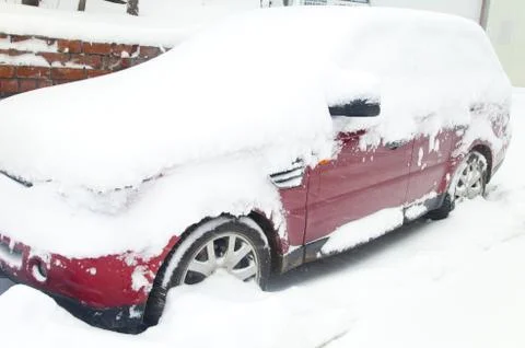 The car in snow Stock Photos