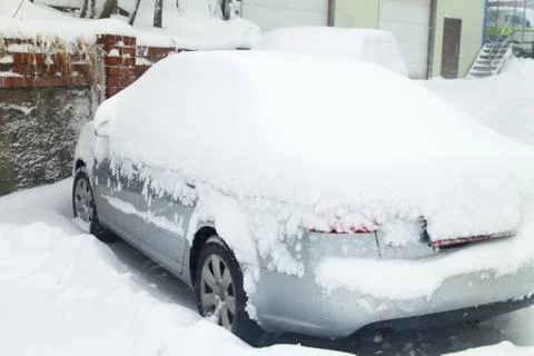 The car in snow Stock Photos