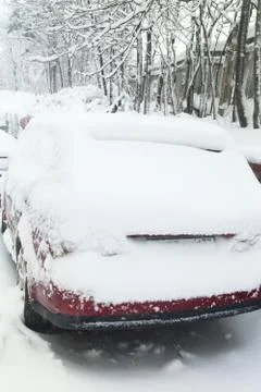 The car in snow Stock Photos