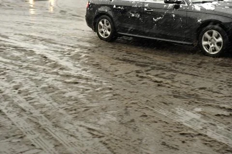 Car in snow. Stock Photos