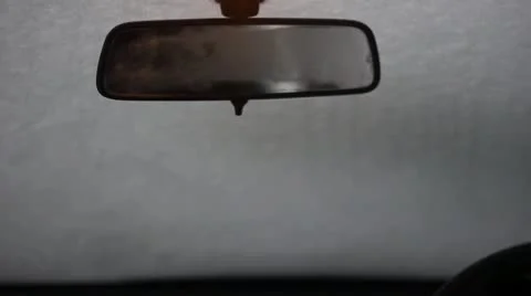 Car with snow on the window screen is cleaned Stock Footage 20484992