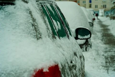 Car in a snowdrift. Stock Photos