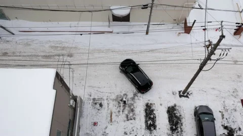 Car On Snowy Road Stock Footage 239492290