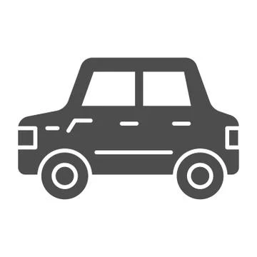 Car solid icon. Automobile vector illustration isolated on white. Transport Stock Illustration