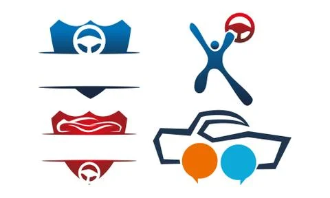 Car Solution Template Set Stock Illustration