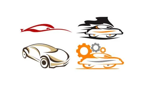 Car Solution Template Set Stock Illustration