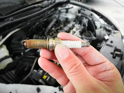 Car spark plug for combustion engine ignition Stock-Fotos
