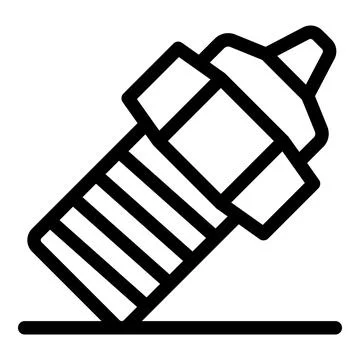 Car spark plug lying on a surface, automotive ignition system component Stock Illustration