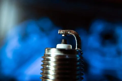 Car spark plug macro close-up photo Stock Photos