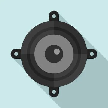 Car speaker icon, flat style Stock Illustration